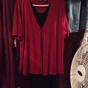 Red & black pants set